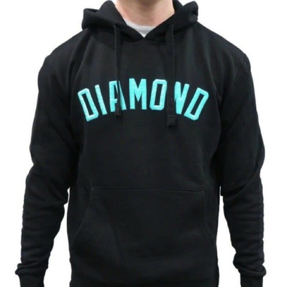 Diamond Supply Co. Black and Blue Puff Hoodie